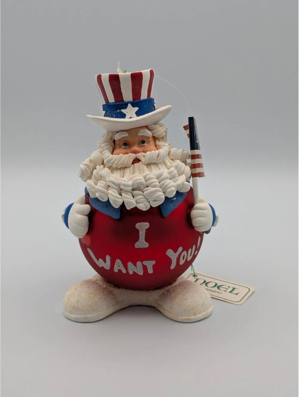 Department 56 I Want You 1999 Pastimes Santa Ornament, Uncle Sam, Americana